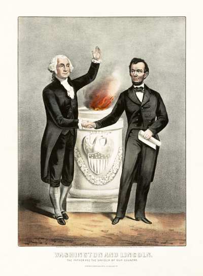 Washington and Lincoln: The Father and the Saviour of our Country (pub. 1865) by American School